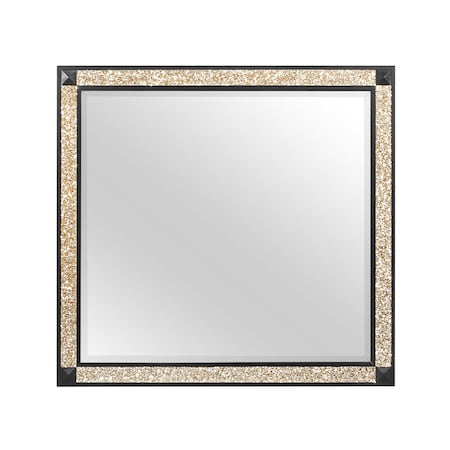 Global Furniture Usa Traditional Glam Glitter Blake Black/Gold Mirror 670